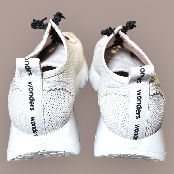 Wonders Wild Off Sneakers For Woman Platforms White Leather A-2424 Sz 9.5/40 - Picture 7 of 15